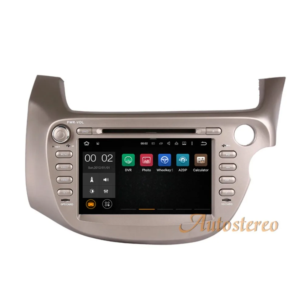 Excellent Car CD DVD player Android 7.1 16GB 2GB Car GPS navigation for Honda Fit RHD 2007-2013 radio mirror link mp3 video player Golden 3