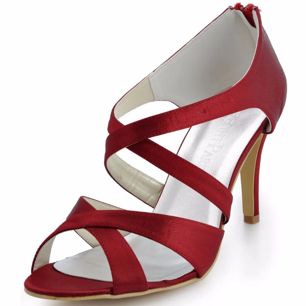 burgundy peep toe heels