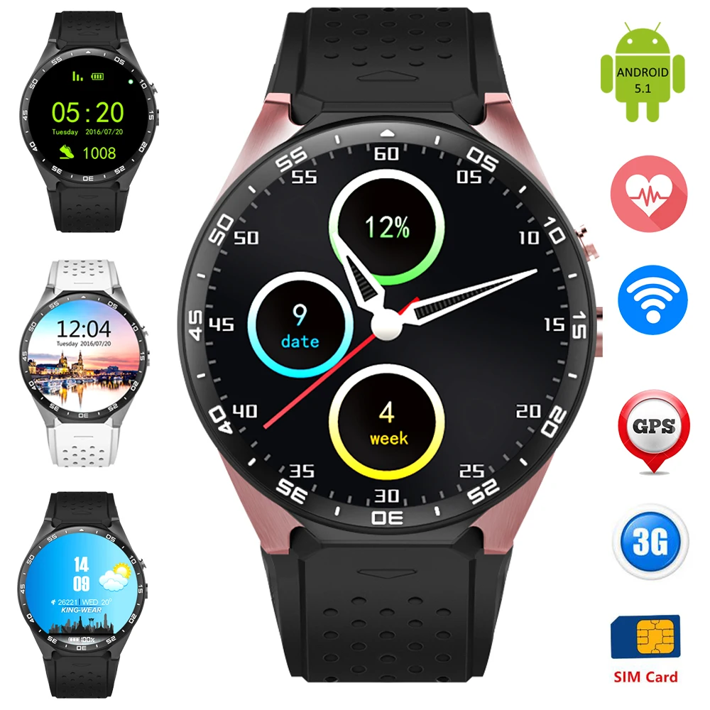 Original ZW88 Smart Wrist Watch Phone Support 3G WCDMA SIM Card GPS Heart Rate Android 5