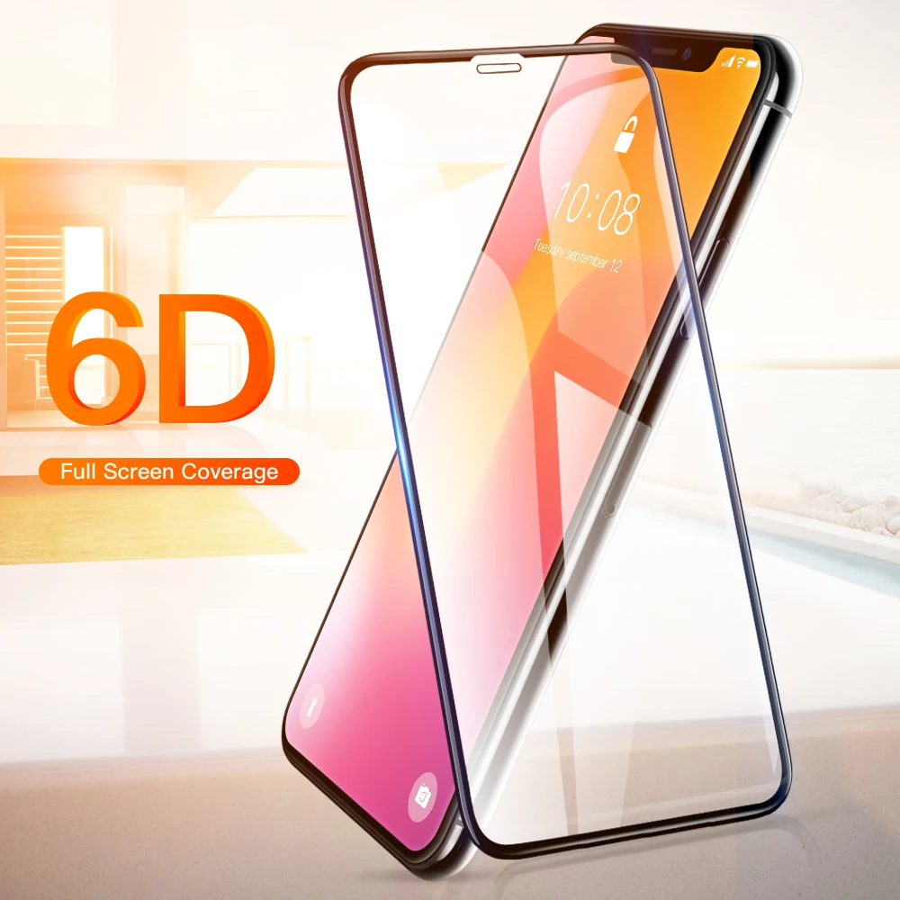 6D Gehärtetem Glas für iphone XR Xs Max X Screen Protector Für iphone 7 8 Plus 6 s 6 Plus Telefon s