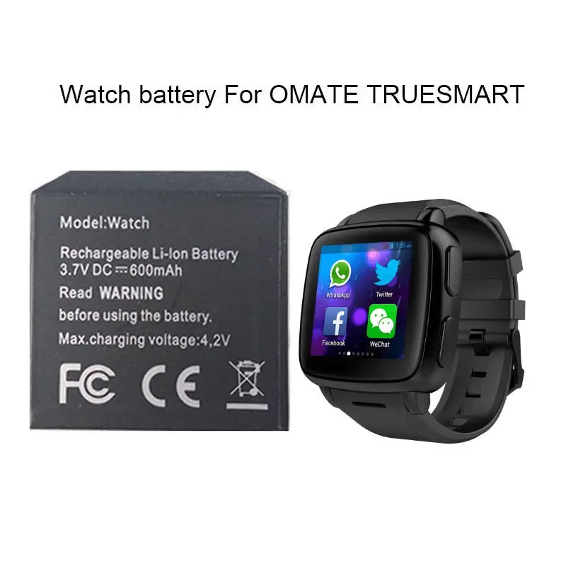 Аккумулятор OCTelect для смарт часов OMATE TRUESMART 600 мАч батарея TRUESMART|Аксессуары батарей|