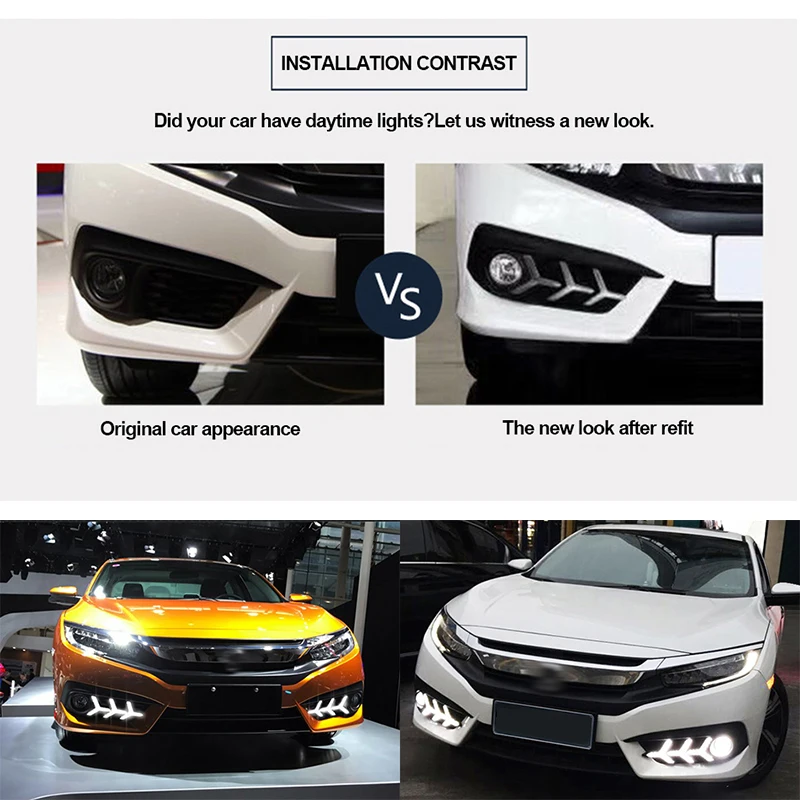 ROADOT-Car-drl-led-For-Honda-Civci-10th-2016-2017-2018-Daytime-Running-Lights-With-Fog (2)