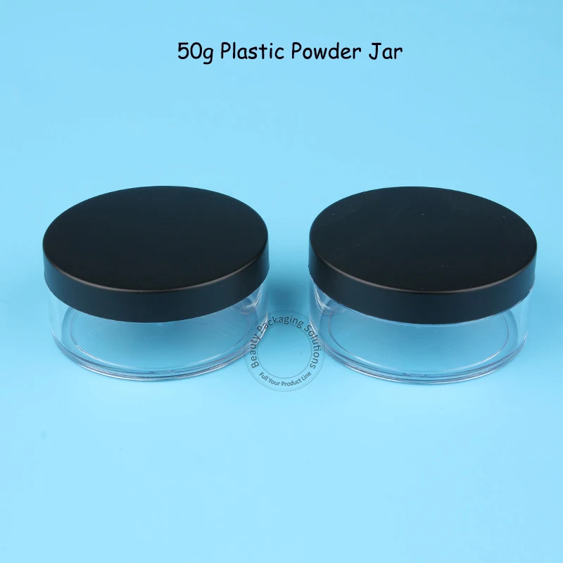 40pcs/Lot Wholesale Empty 50g Plastic Powder Jar with Matte Cap 5/3OZ
