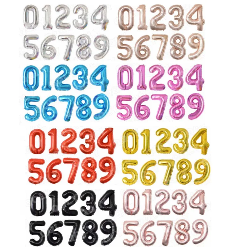 

16 inch foil number figure helium balloon birthday decoration