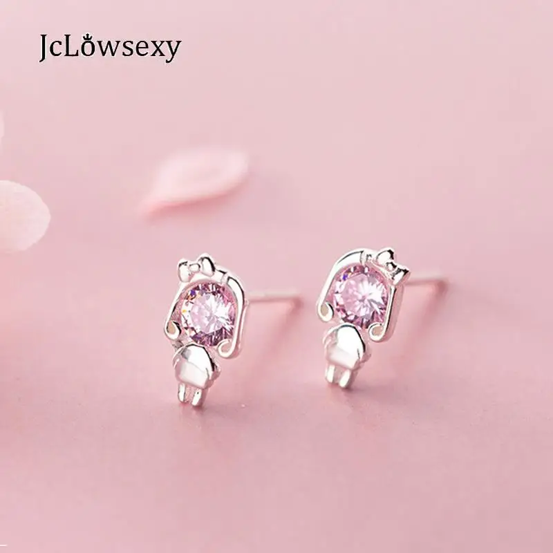 

New 100% 925 Sterling Sliver Humanoid Bow Little Girl Stud Earrings Women Simple Anti Allergic Earrings Cute Girls Female Gift