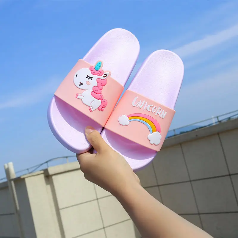 

Home Indoor Slippers Beach Cartoon Unicorn Slippers Casual Flip Flops Adult Sandals Slip On Shoes Woman Zapatos de Mujer