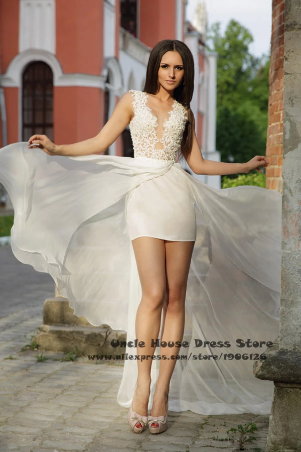 Sexy Backless Boho Wedding Dress 