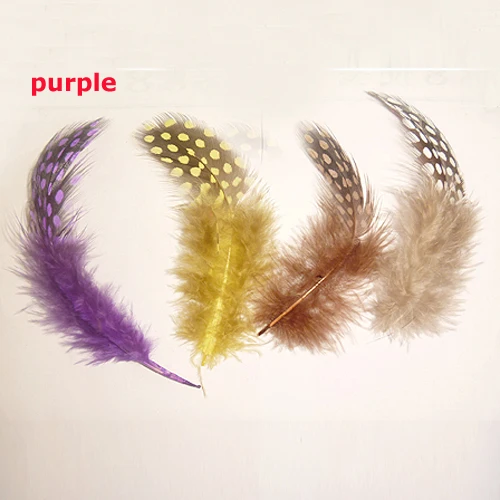 200 шт/партия, 5-12 см, многоцветные перья в виде мордочки, свободные перья цесарки, перья для рукоделия - Цвет: purple