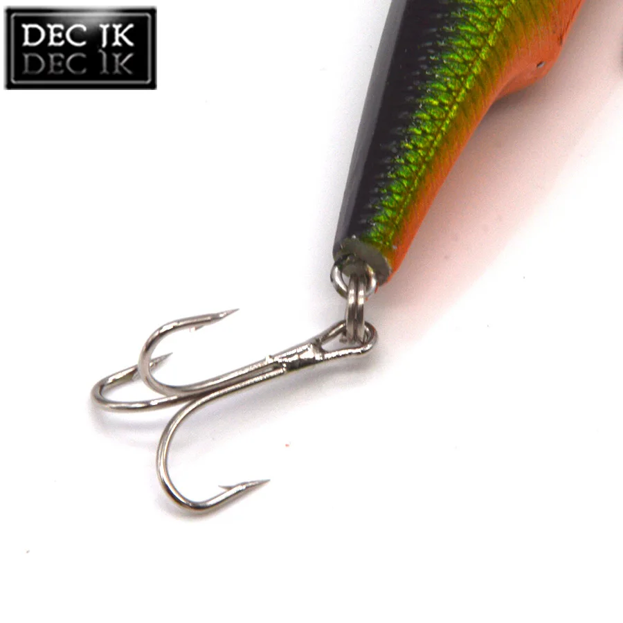 6PCS Pencil Artificial Bait Hard Fishing Lure Float Poper Top Water Floating Swimbait Lures Sea With Hooks Laser Baits Tackle (12)