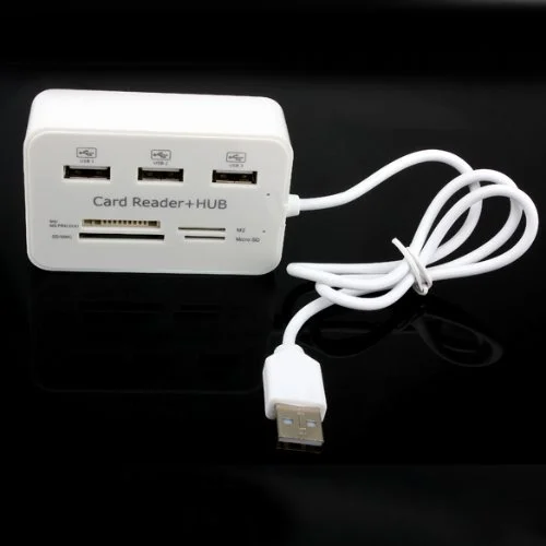 3 порта USB 2,0 концентратор мульти-карт ридер для Sd/mmc/m2/MS Mp-все в одном(белый