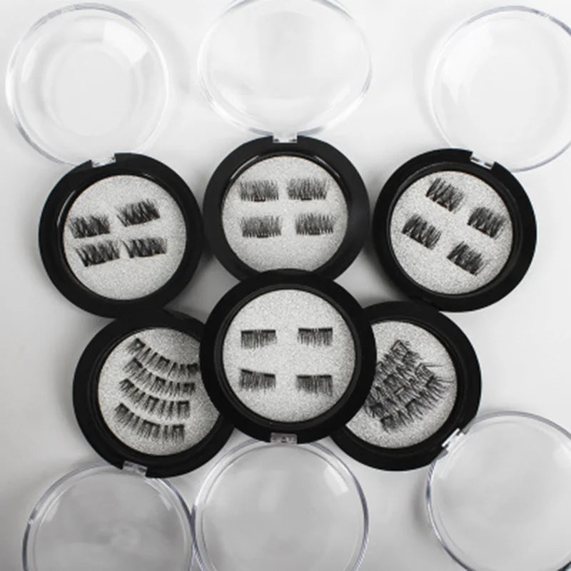 3D Magnetic False Eyelashes 3 Magnets No Glue Eye Lashes Professional Eyelash Extension Maquiagens 4PCS Lash | Красота и здоровье