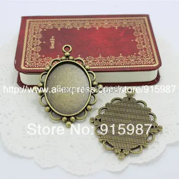 

Sweet Bell 10Ppcs/lot Antique Bronze Oval Cameo Setting Cabochon Tray Inner Size 40*30mm 6D1056