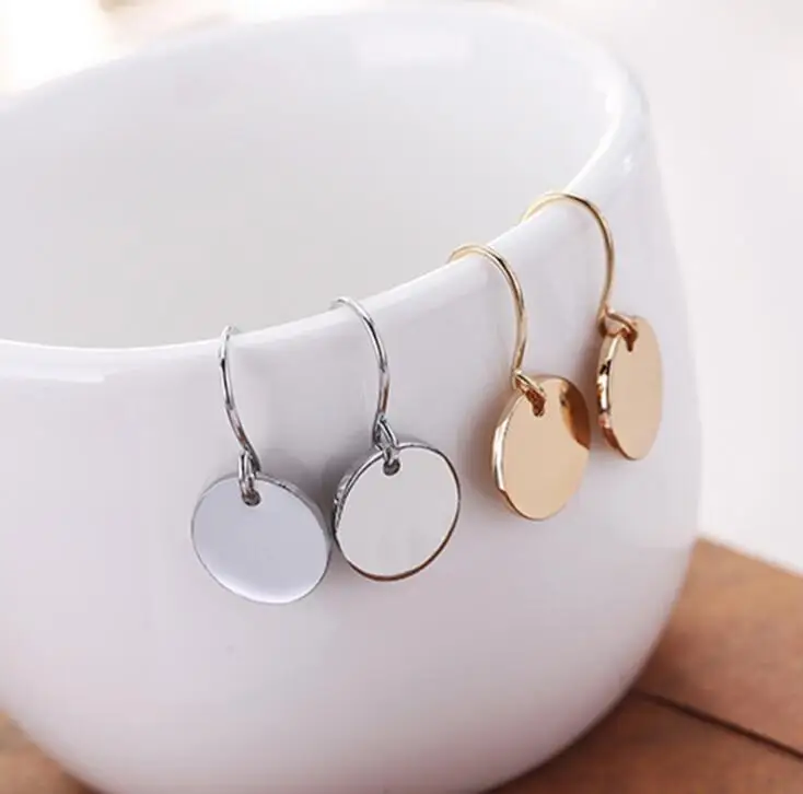 

Hot Earrings Fashion Jewelry Mini Metal Geometric Earrings For Women Earrings Round Wafer Women Gift Fashion Earring Brincos