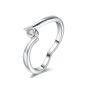 

100% 925 Sterling Silver Korea Style Wedding Ring Cubic Zirconia Engagement Rings for Women Bridal Proposal Best Gift 2019 New