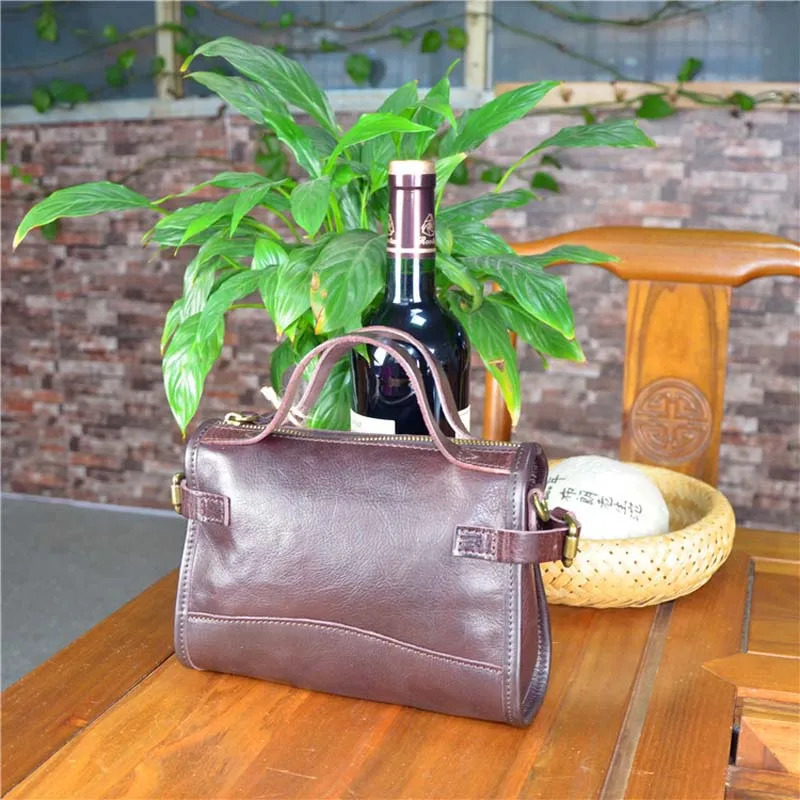

AETOO Original female bag retro vegetable tanned leather female bag tree cream bag handmade portable Messenger bag