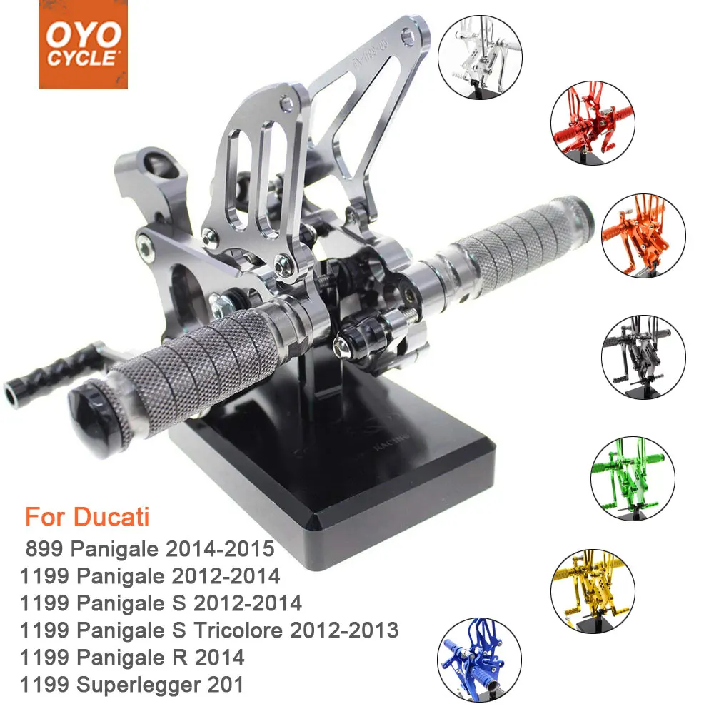 

For Ducati 899 1199 Panigale S Tricolore Superlegger Motorcycle Rear Set Accessories CNC Adjustable Rearset Foot Pegs Foot Rests