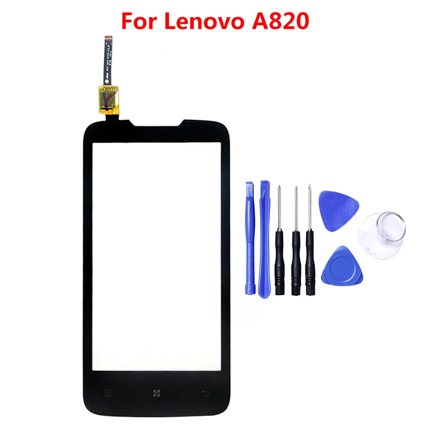 

For lenovo A820 Touch Screen Digitizer Front Outer Front Touch Glass Lens Sensor Adhesive 4.5"Touch Panel+Tools