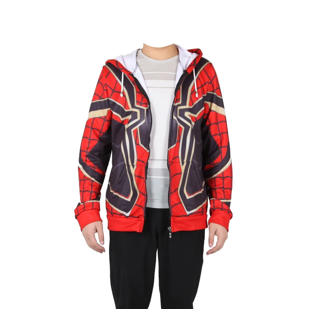 New Cosplay Avengers endgame hoodie Steel Spiderman Sweater Halloween Cosplay Costume carnaval Jacket Sweatshirts