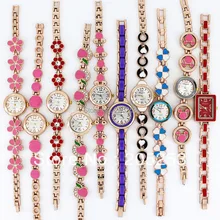 10 шт.,, много цветных женских часов из розового золота, кварцевые наручные часы с механизмом, часы под платье, подарок, JB5T, часы с браслетом