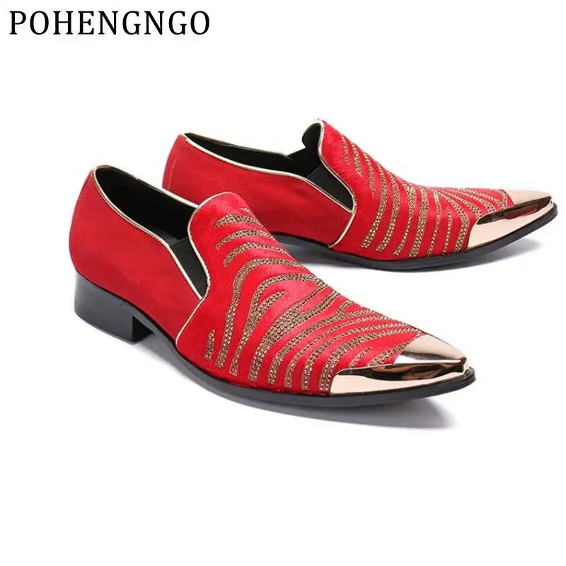 Luxury brands Red striped loafers Men Moccasins Smoking Slippers Men s Dress Shoes Wedding Party Flats shoes