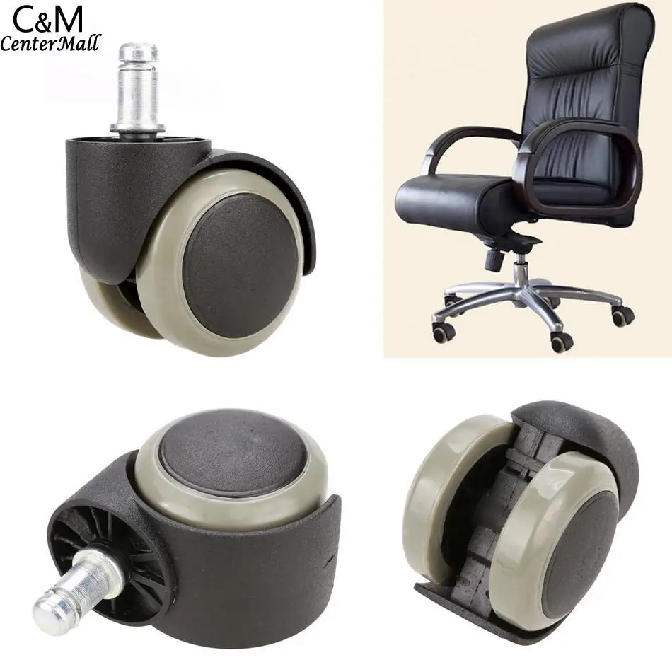 

Soft Swivel Replacement Office Funiture Floor Chair Rubber Wheel Caster Wood New 5PCS
