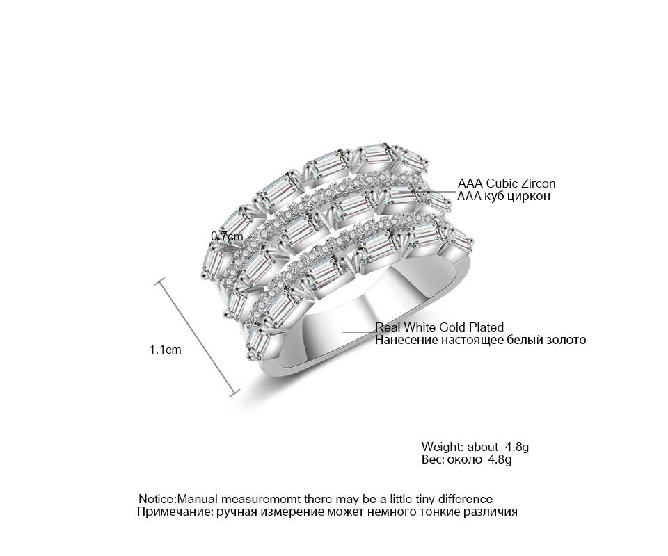 Новинка! многослойное модное кольцо на палец с кубическим цирконием ААА, медные базовые кольца, Женские аксессуары FSRP1041