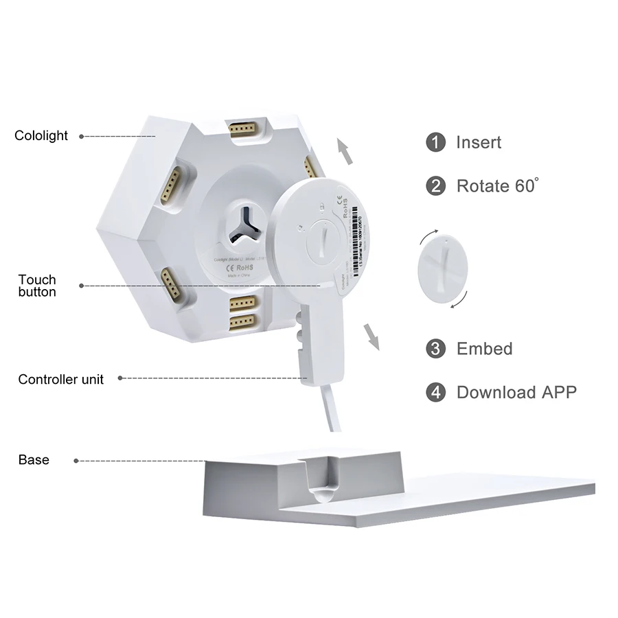  Lifesmart DIY Quantum Lights Creative Geometry Assembly Smart APP Control Home LED Night Light Work - 33003560573