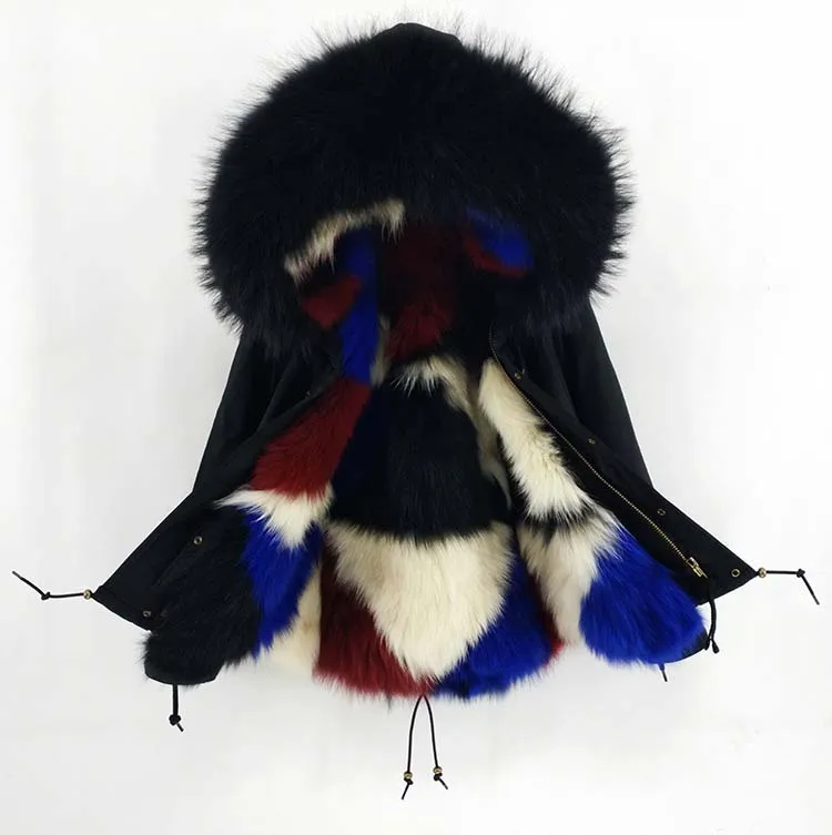 Мао Конг натуральный мех пальто зимняя куртка женская длинная парка натуральный мех енота воротник натуральный Лисий Мех бежевый роскошный уличная - Color: short fox fur 3