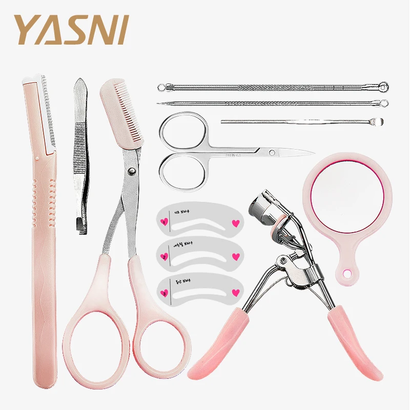 12pcs blackhead extractor comedone pimple acne eyebrow tweezers trimmer