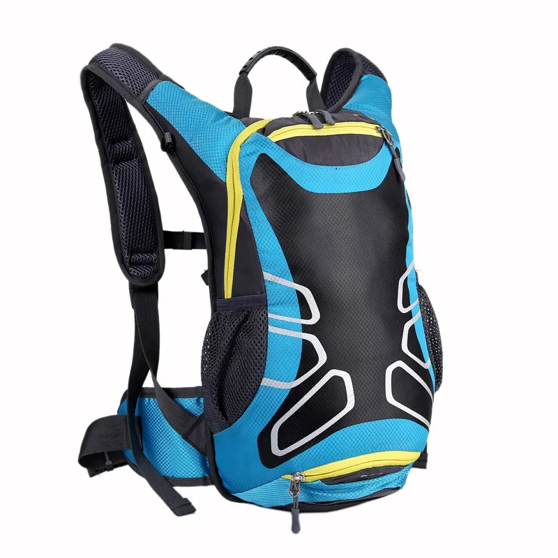 Waterproof Bicycle Backpack 15L MTB Mountain Bike Water Bag Nylon Cycling Hiking Camping Running Hydration Men's Women Backpack - Цвет: Blue