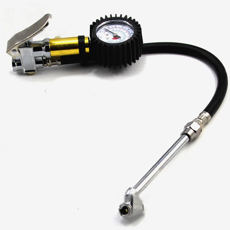 

Air Compressor Tire Inflator Pressure Dial Gauge Test TOOL Car 220 PSI Black