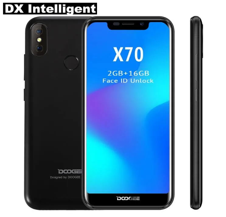 DOOGEE X70 5,5 дюйма 4000 мАч Face ID смартфон MTK6580 Quad-Core 2 ГБ Оперативная память 16 ГБ Встроенная память android 8,1 8MP двойной камеры оты отпечатков пальцев