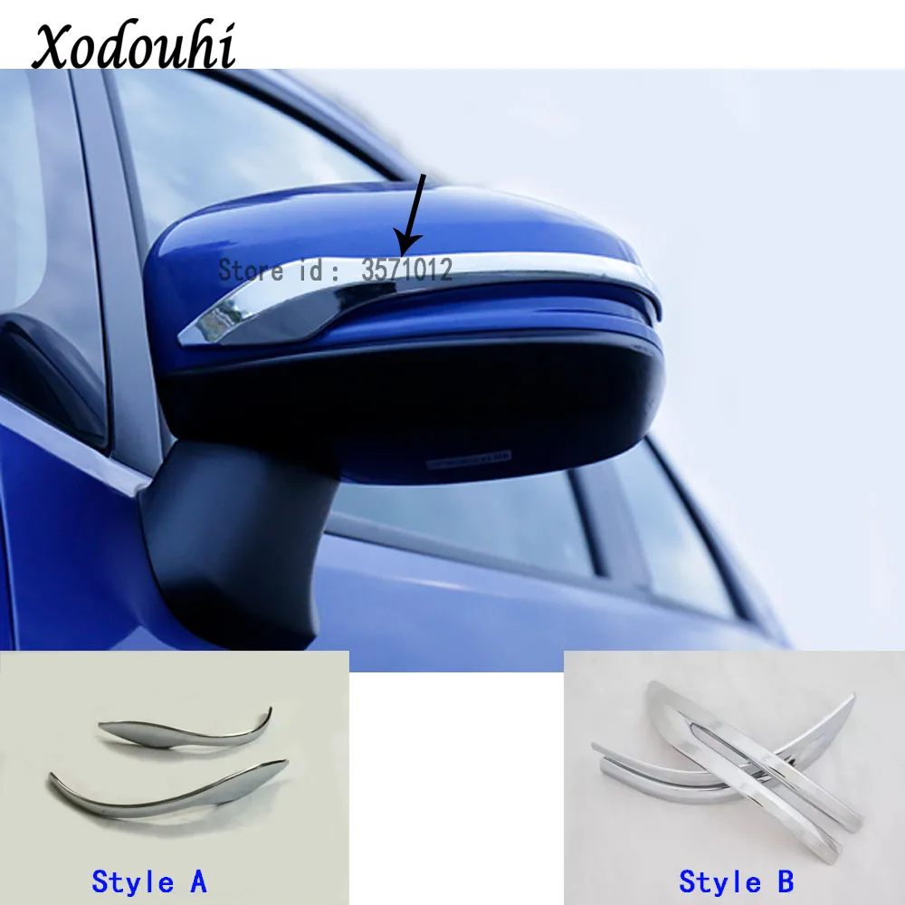 

For Honda Fit jazz 2014 2015 2016 2017 car ABS chrome chrome back rear view Rearview Side Mirror Strip Cover stick trim 2pcs