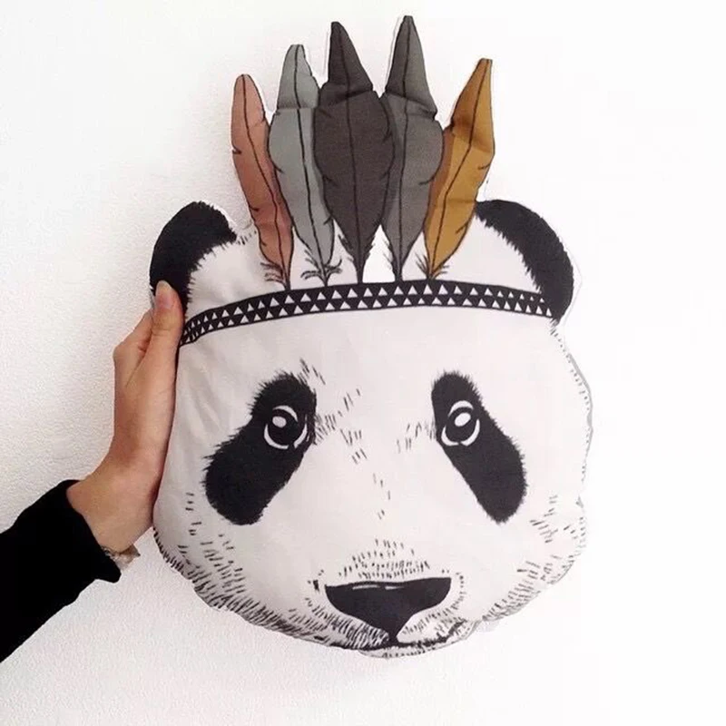 

Fashion Baby Stuffed Toys Pillow Kids Room Bed Sofa Decorative Indian Panda animal shaped cushions doll Children's Best Gift