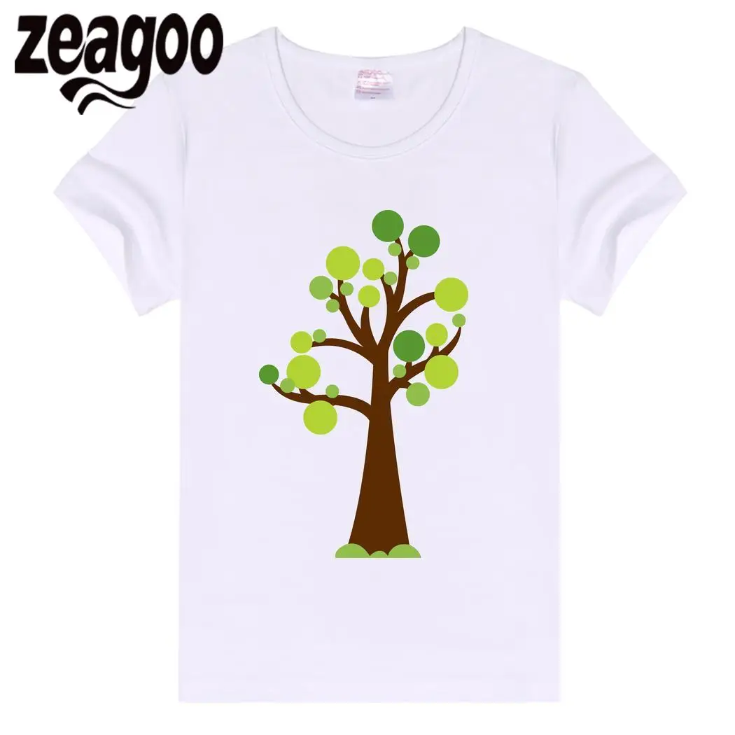 Zeagoo tree13 Повседневное одноцветное Plain Crew Neck Slim Fit мягкий короткий рукав Футболка белая Для женщин