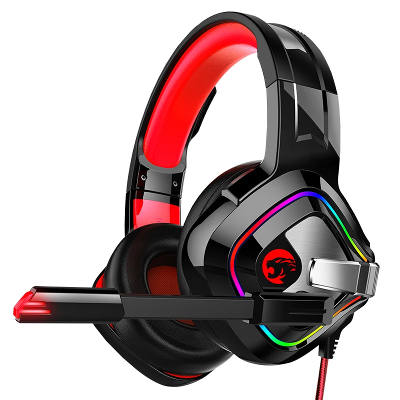 Игровые гарнитуры наушники шлем проводной RGB светильник микрофон стерео