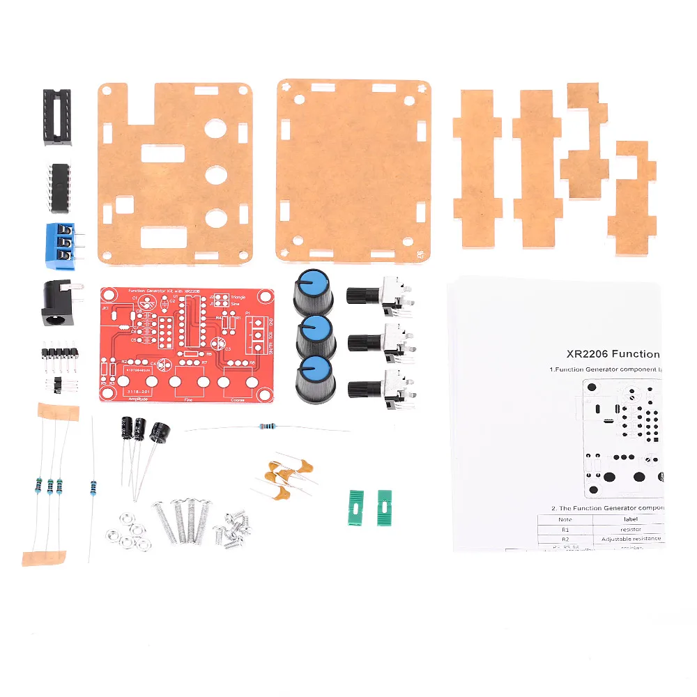 XR2206 Высокоточный генератор сигналов DIY Kit синус/треугольник/квадратный выход 1 Гц-1 МГц Регулируемая амплитуда частоты