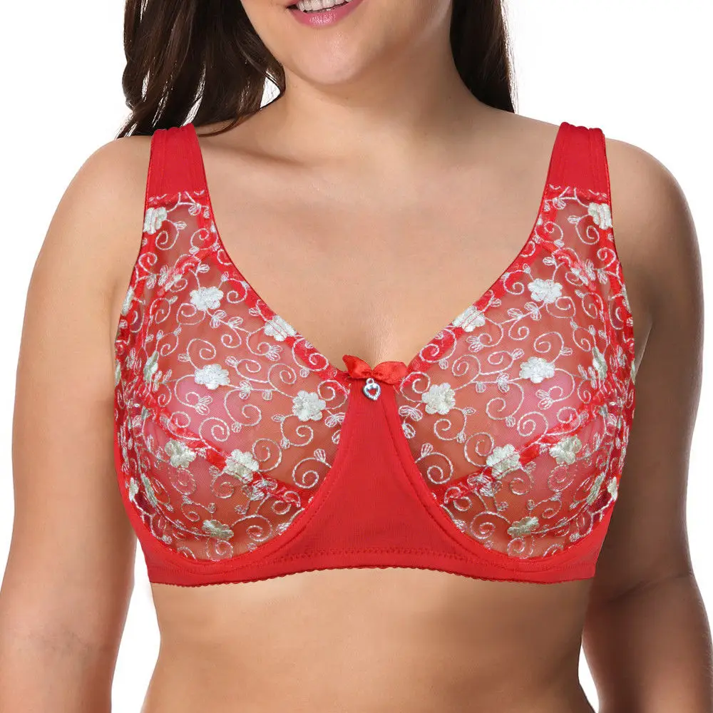 

Ladies Secret Women Full Cup Bra Big A B C D DD E F 42 44 Cup Plus Customized Sexy Lace Bralette Underwear BH Free Shipping