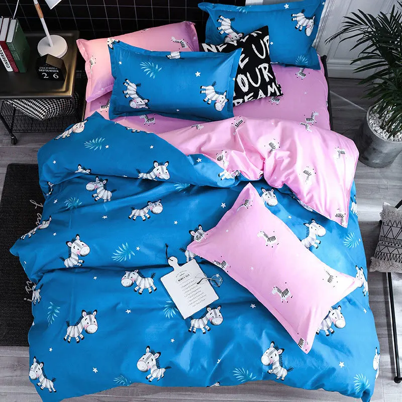 Arctic Night 4pcs Girl Boy Kid Bed Cover Set Duvet Cover Adult Child Bed Sheets And Pillowcases Comforter Bedding Set 2TJ-61018 - Цвет: 2TJ-61018-006