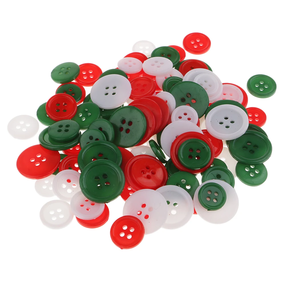 40g Red Green And White Buttons Round Resin Buttons For Diy