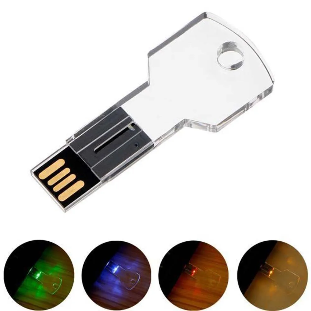 

8GB USB 2.0 LED Light Key Model Flash Drive Memory Stick Pen Storage U Disk Pen Storage U Disk For PC Notebook