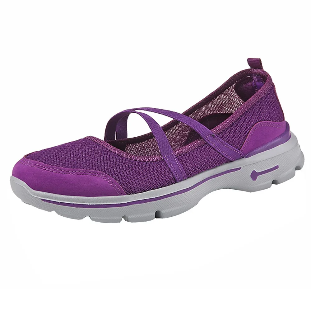 Perimedes Женские туфли-лодочки Для женщин легкая обувь для ходьбы сетки воздухопроницаемая повседневная обувь спортивные пояс для фитнеса обувь# g30 - Цвет: Фиолетовый