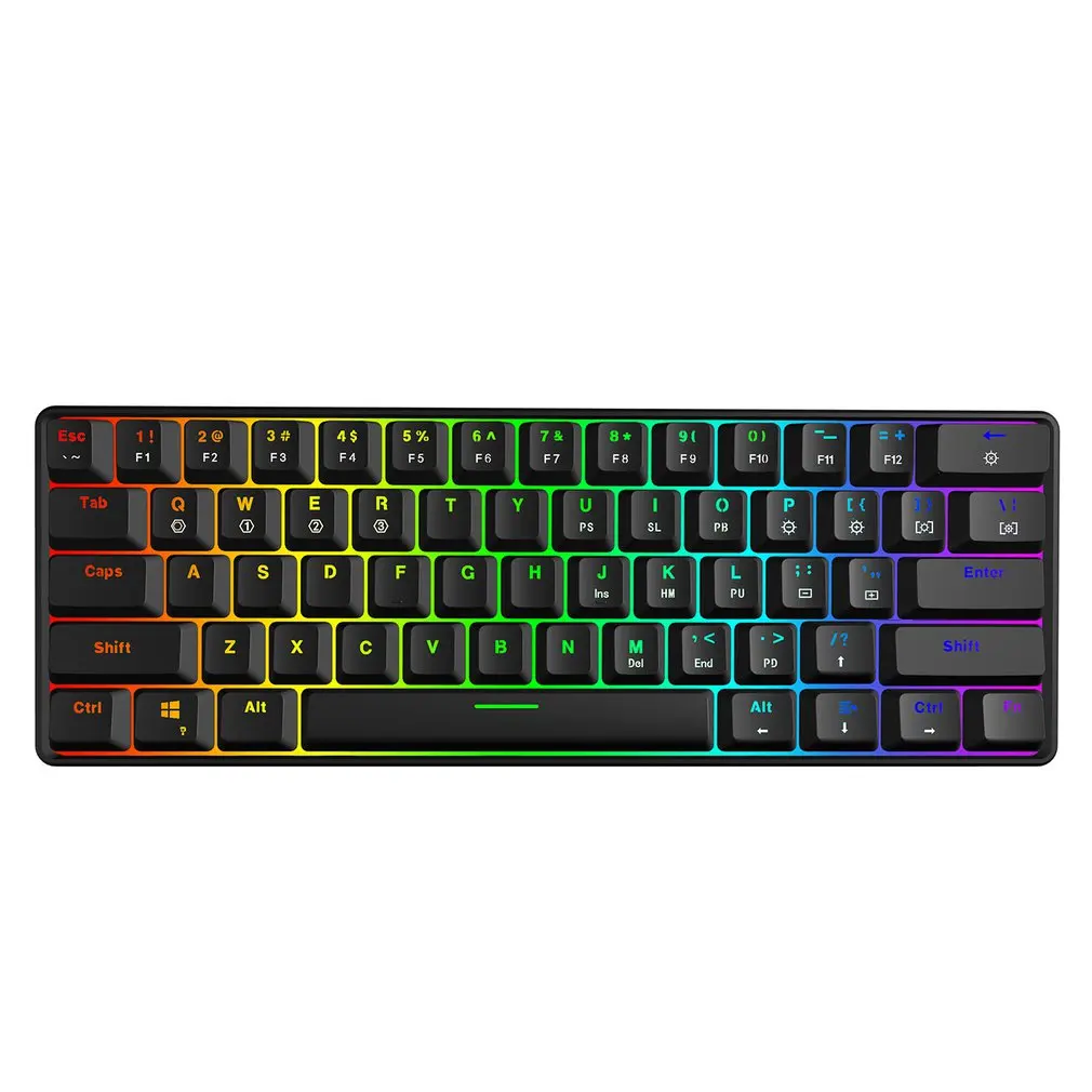 GK61 Swappable 60% RGB Keyboard Customized Kit PCB Mounting Plate Case Gamer Mechanical Feeling Keyboard Gaming RGB Keyboard