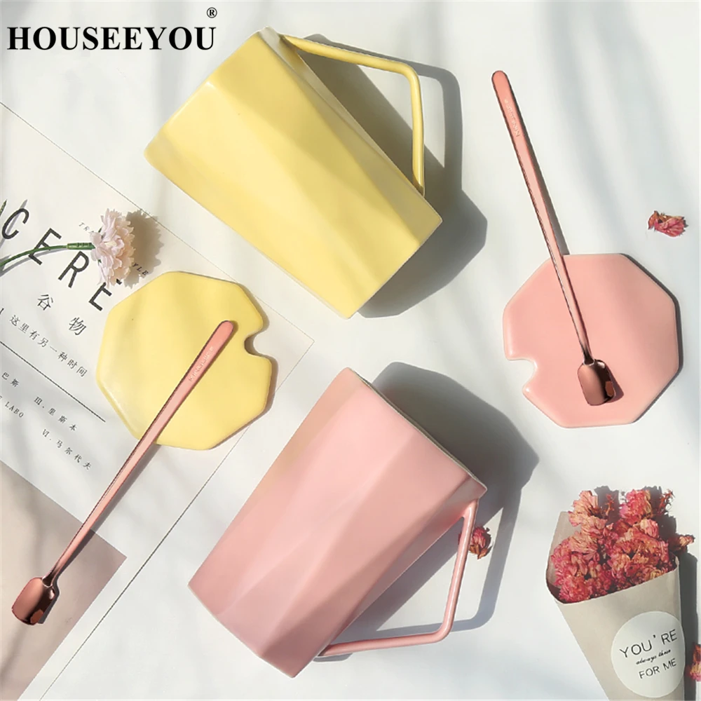 Керамические кофейные кружки HOUSEEYOU с геометрическим дизайном в скандинавском