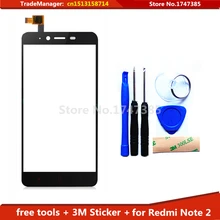 tools+3M adhesive Original for Xiaomi Redmi Note2 Hongmi Note 2 Touch Screen Front Glass Panel Digitizer Assembly Replacement