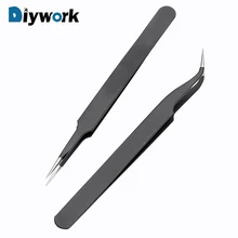 DIYWORK ESD-14 ESD-15 Anti-static Curved Straight Tip Forceps Precision Soldering Tweezers Set Electronic ESD Tweezers Tool