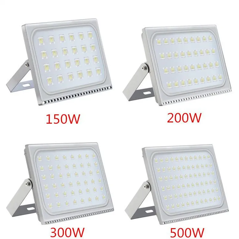 Online 1 Uds. Luz de inundación LED ultrafina 150W 200W 300W 500W IP65 110 V 220 V reflector LED iluminación exterior lámpara de pared reflector