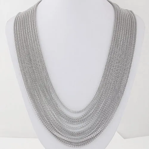 RAVIMOUR массивное ожерелье для женщин, модное многослойное ожерелье на цепочке, женское колье, Макси ожерелье, s& Кулоны, Ювелирные изделия в стиле бохо - Окраска металла: Silver