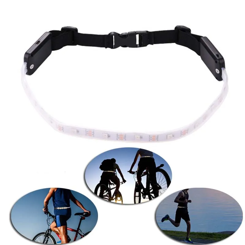 

Unisex Adjustable Warning Tape Waist Belt Glow Night Sports Running Cycling LED Light Labor Working Security Protect Wear