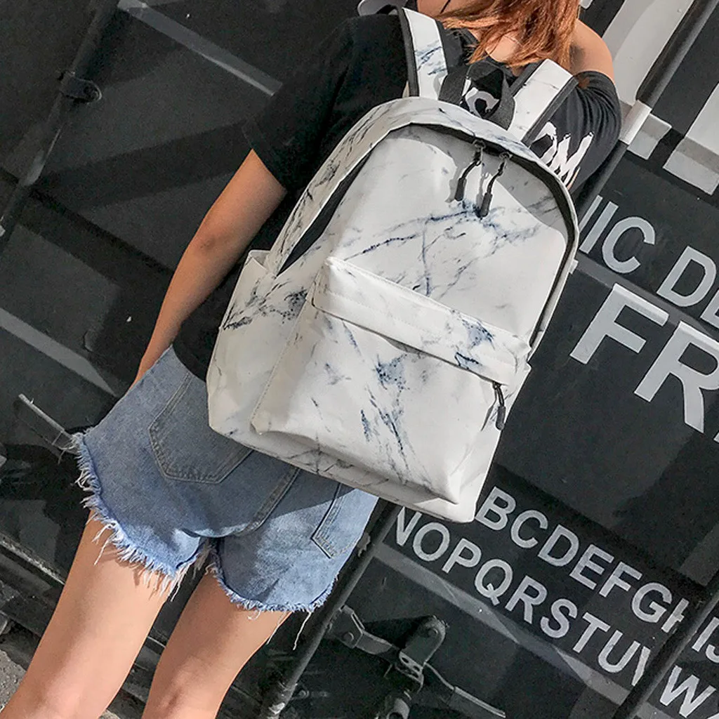 Женский рюкзак Готический нейлоновый женский рюкзак Водонепроницаемый высокого качества мраморные сумки на плечо детская Студенческая сумка черный рюкзак для подростков